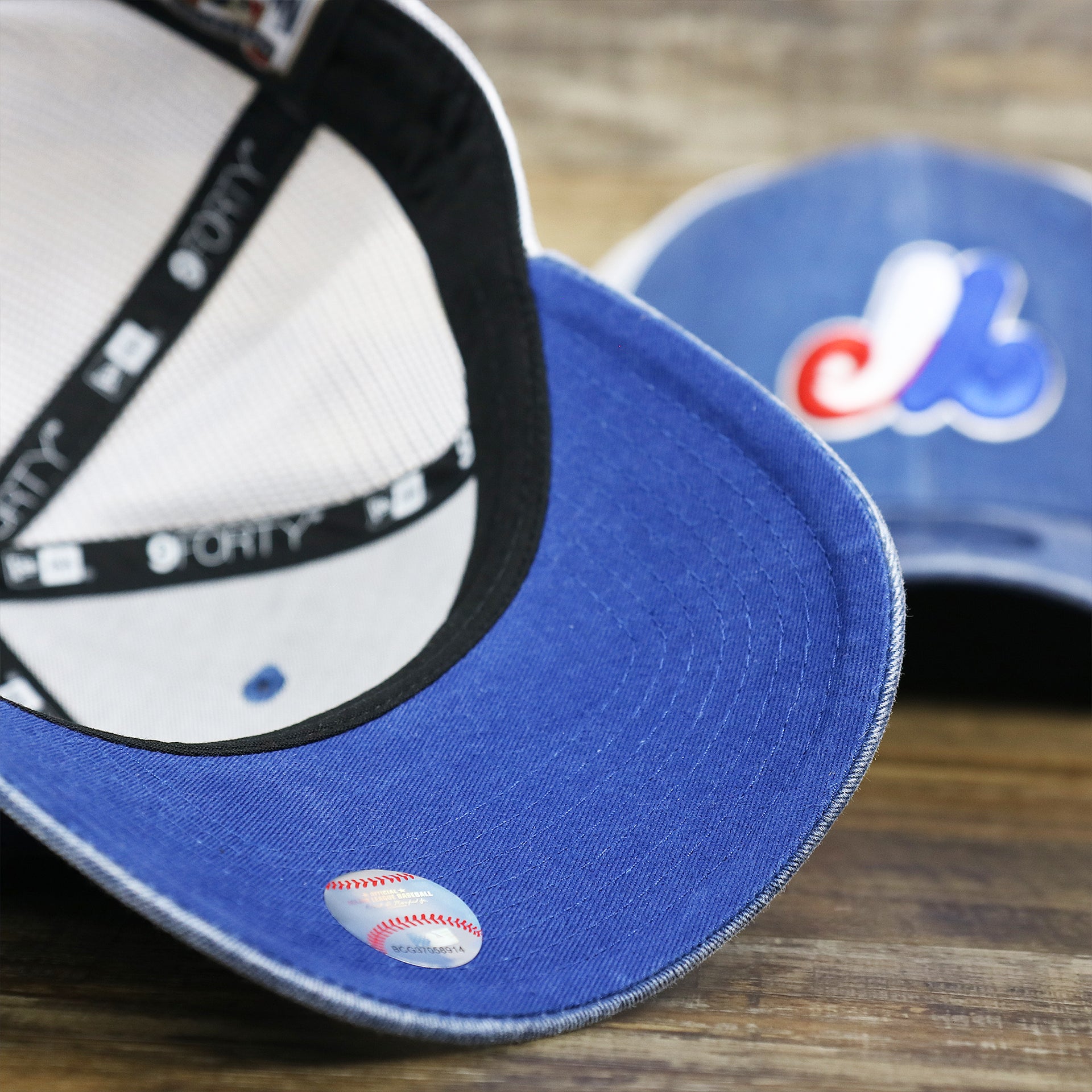 The Undervisor on the Cooperstown Montreal Expos 1969s Logo Worn Colorway Mesh Back 9Forty Dad Hat | Royal Blue 9Forty Hat