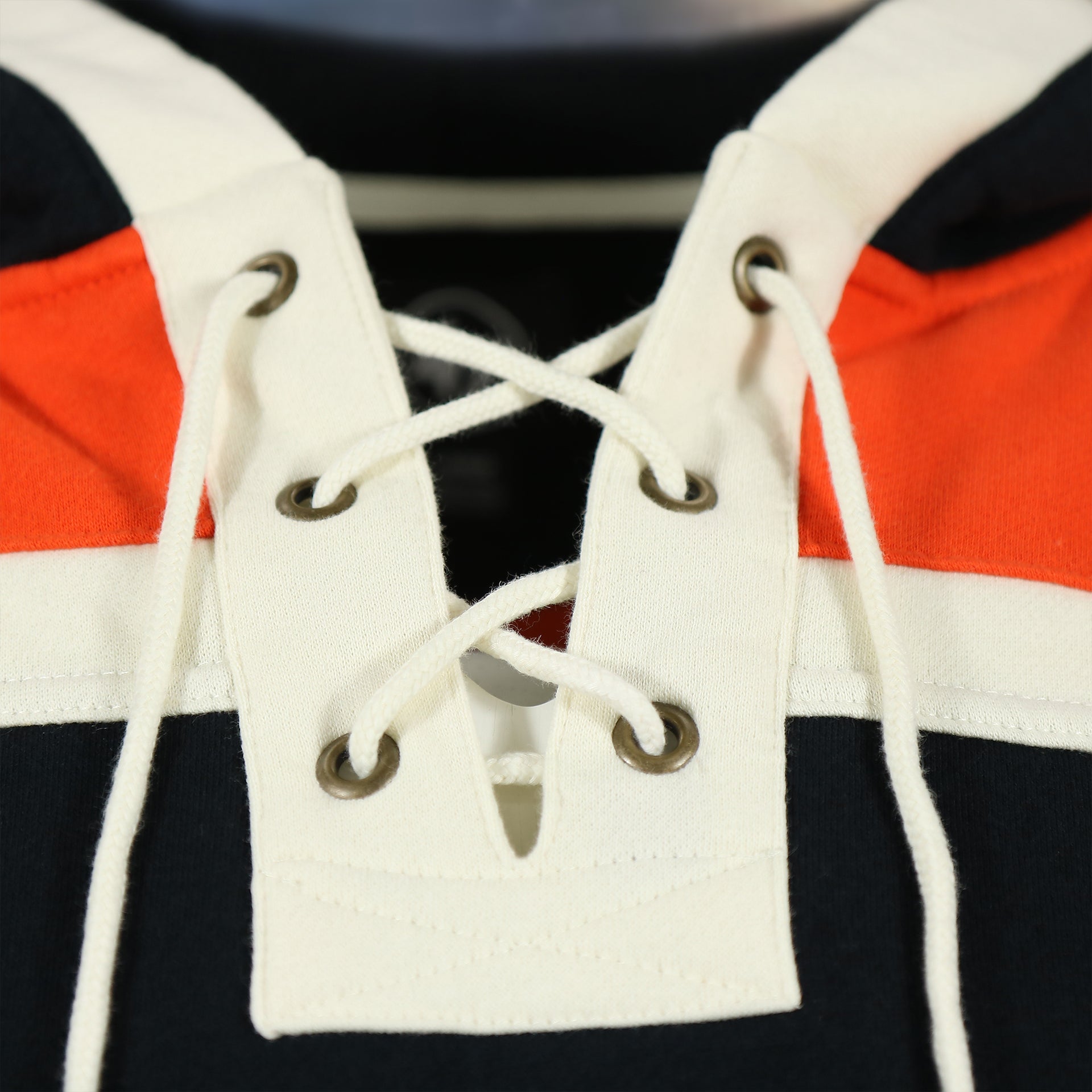 Laces of the Philadelphia Flyers Premium Applique Black/Orange/Cream Lacer Hoodie