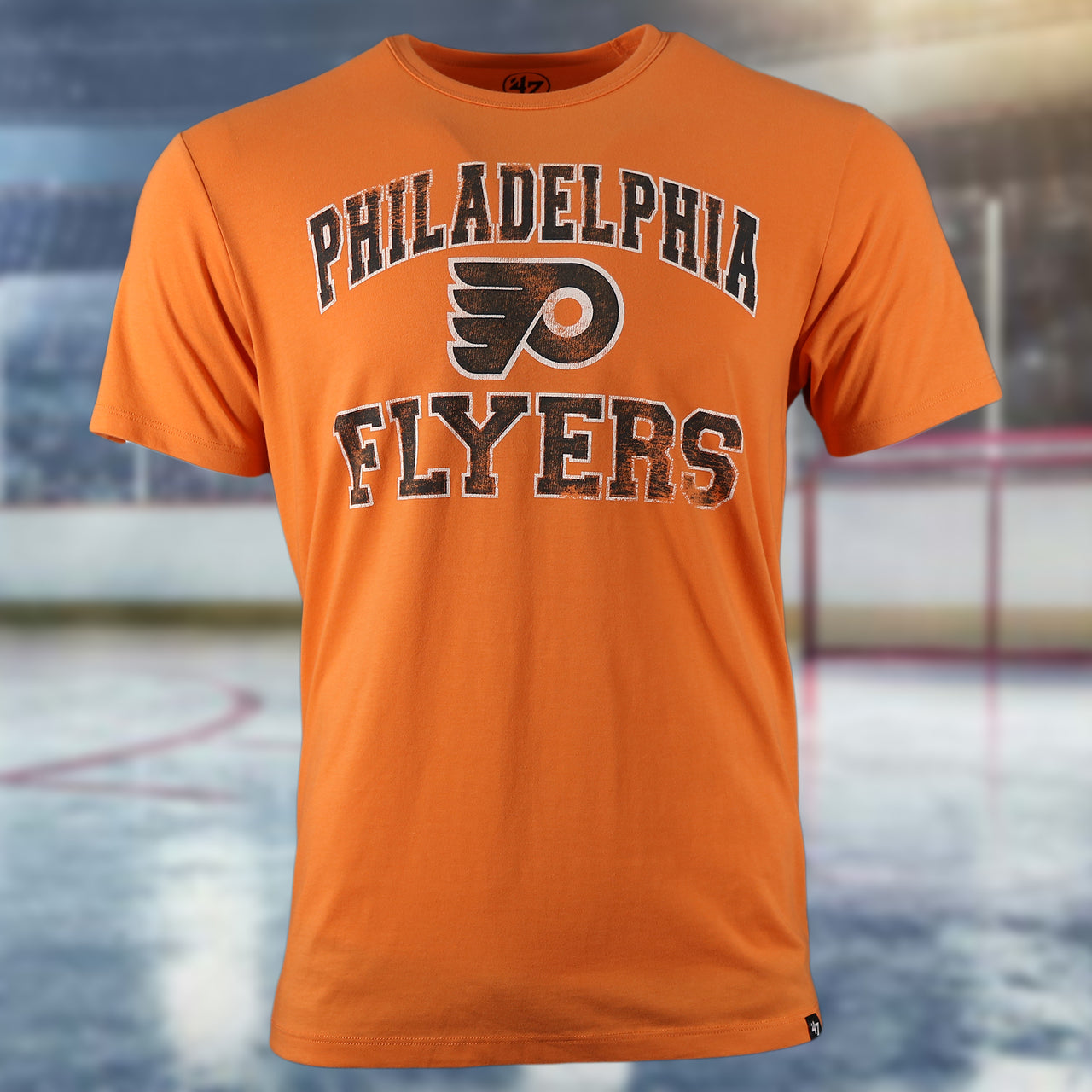 Philadelphia Flyers Distressed Arch Wordmark Premium Franklin T-Shirt