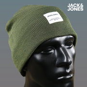 The Jack And Jones Forest Night High Cuff Knit Beanie | Dark Green Knit Beanie