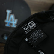 A close up of the item info on the Los Angeles Dodgers 2022 Father's Day On-Field 9Fifty Snapback | Gray