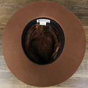 The underbrim on the Wide Brim Ribbon Edge Brown Fedora Hat with Black Silk Interior | Zertrue 100% Australian Wool