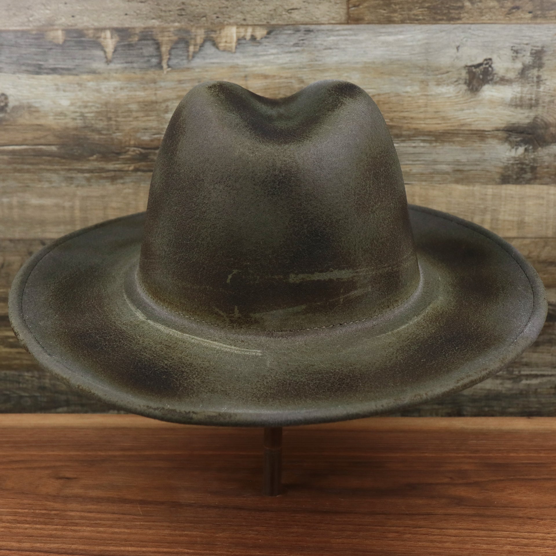 The Wide Brim Ribbon Edge Chared Fedora Hat with Brown Paisley Silk Interior | Zertrue 100% Australian Wool