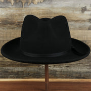 The Small Brim Folded Edge Black Fedora Hat with Black Wool Interior | Jack and Arrow 100% Australian Wool