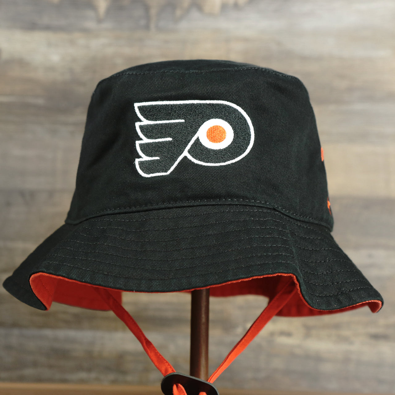 The Philadelphia Flyers Logo Orange Undervisor Bucket Hat | Black Bucket Hat
