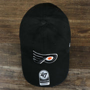 An Overhead shot on the Philadelphia Flyers Black Dad Hat | 47 Brand OSFM