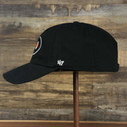 The wearer's left of the Philadelphia Flyers Black Dad Hat | 47 Brand OSFM
