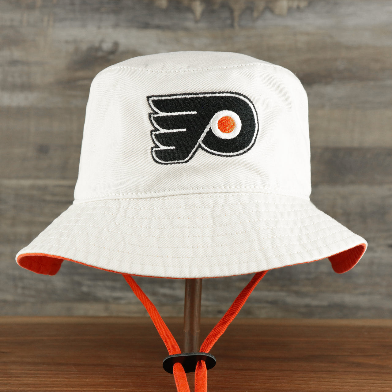 The Philadelphia Flyers Logo Orange Undervisor Bucket Hat | Natural Bucket Hat
