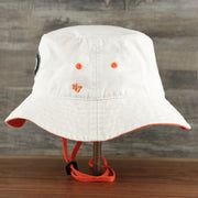 The wearer's left on the Philadelphia Flyers Logo Orange Undervisor Bucket Hat | Natural Bucket Hat