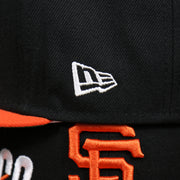 The New Era Logo on the San Francisco Giants MLB Side Font Green Bottom 9Fifty Snapback Cap | Black Snap Cap