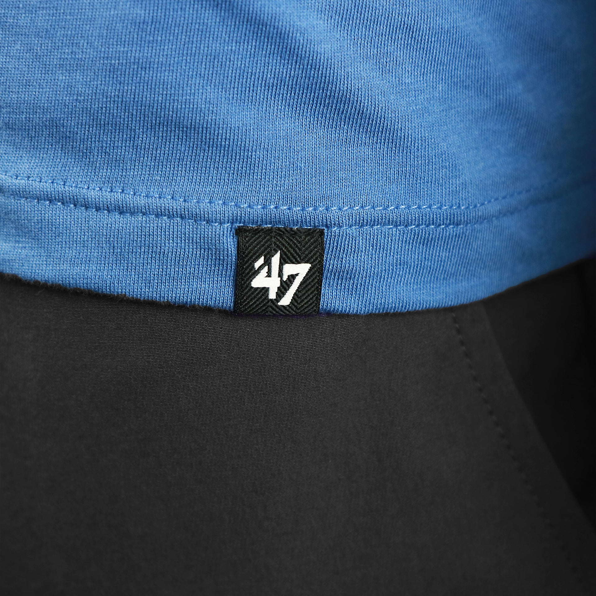 The 47 Brand Tag on the New York Giants Premier Franklin Worn Printed Giants Logo Tshirt | Cadet Blue Tshirt