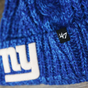 The 47 Brand Tag on the Women’s New York Giants Logo Meeko Pom Pom Beanie | Royal Blue Women’s Beanie