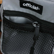 The zipper for the mesh pocket on the Reflective 3M Essential Nylon Shoulder Bag Streetwear | Official Reflective Silver