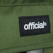 The official tag on the Essential Nylon Shoulder Bag Streetwear with Mesh Pocket | Official Olive