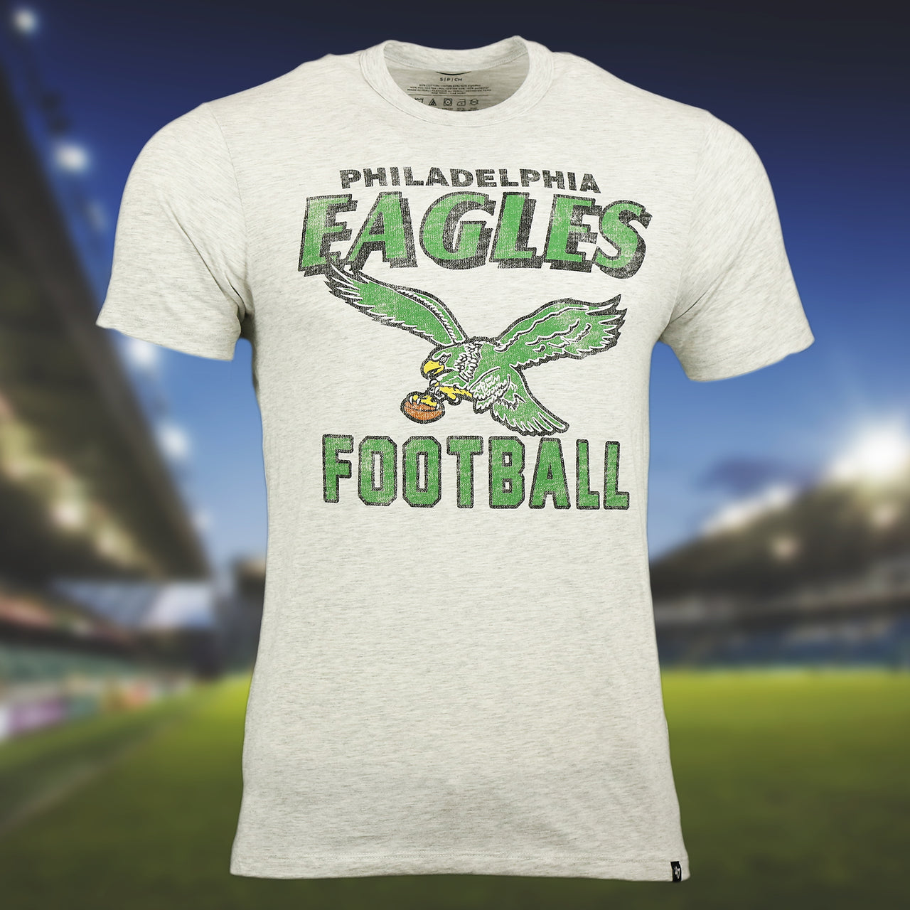 The Throwback Philadelphia Eagles Printed Legacy 1987 Eagles Logo Tshirt | Relay Gray Tshirt