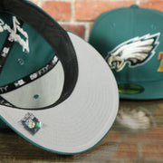 grey under visor on the Philadelphia Eagles City Transit All Over Side Patch Gray Bottom 59Fifty Fitted Cap