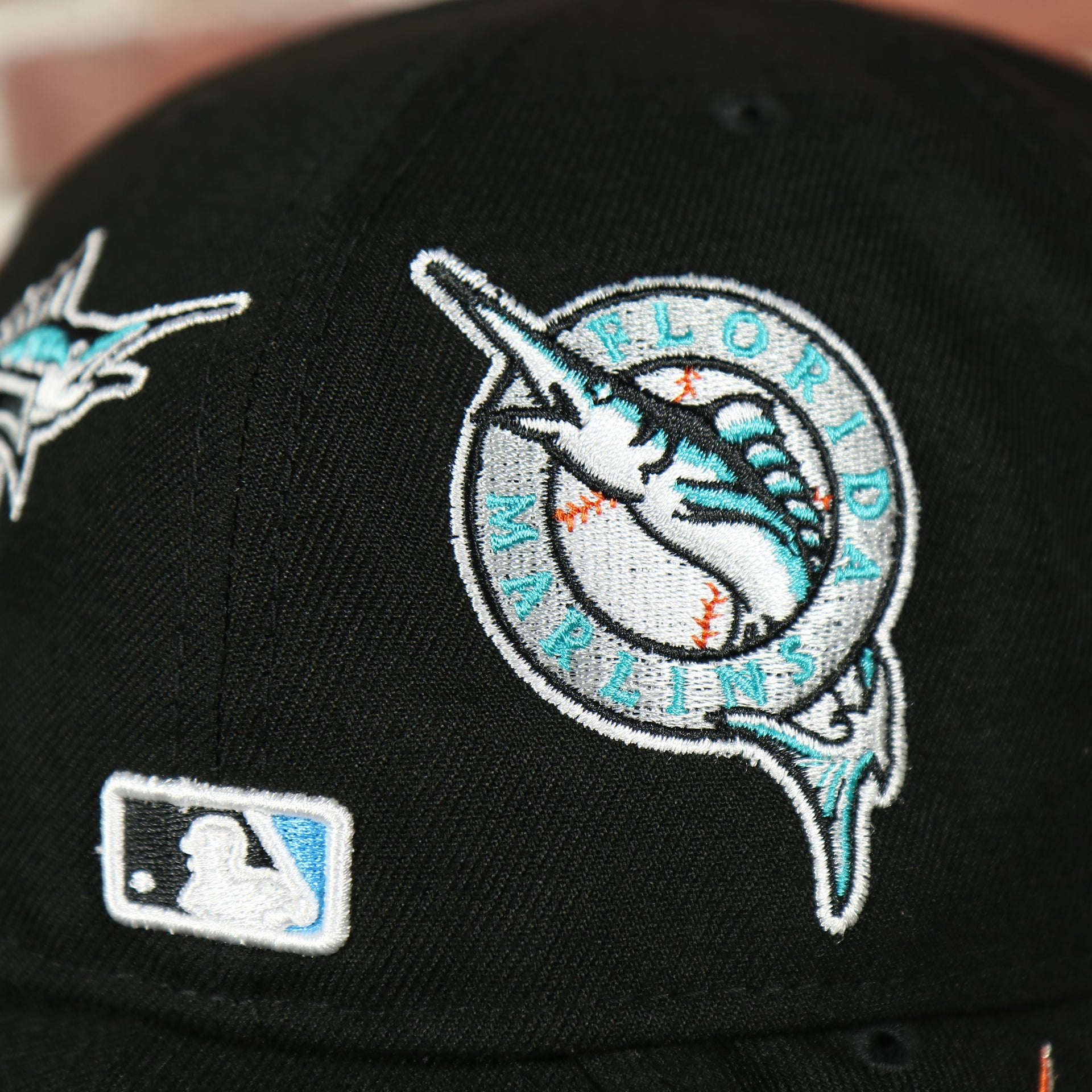 alternate marlins logo on the Miami Marlins "Patch Pride" All Over Gray Bottom Side Patch 59Fifty Fitted Cap