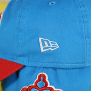new era logo on the Miami Marlins MLB City Connect 2021 On-Field Side Patch 9Fifty Snapback | Blue