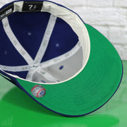 under side of the Chicago Cubs Cooperstown Blue 59FIFTY Green Bottom Fitted Cap | Blue