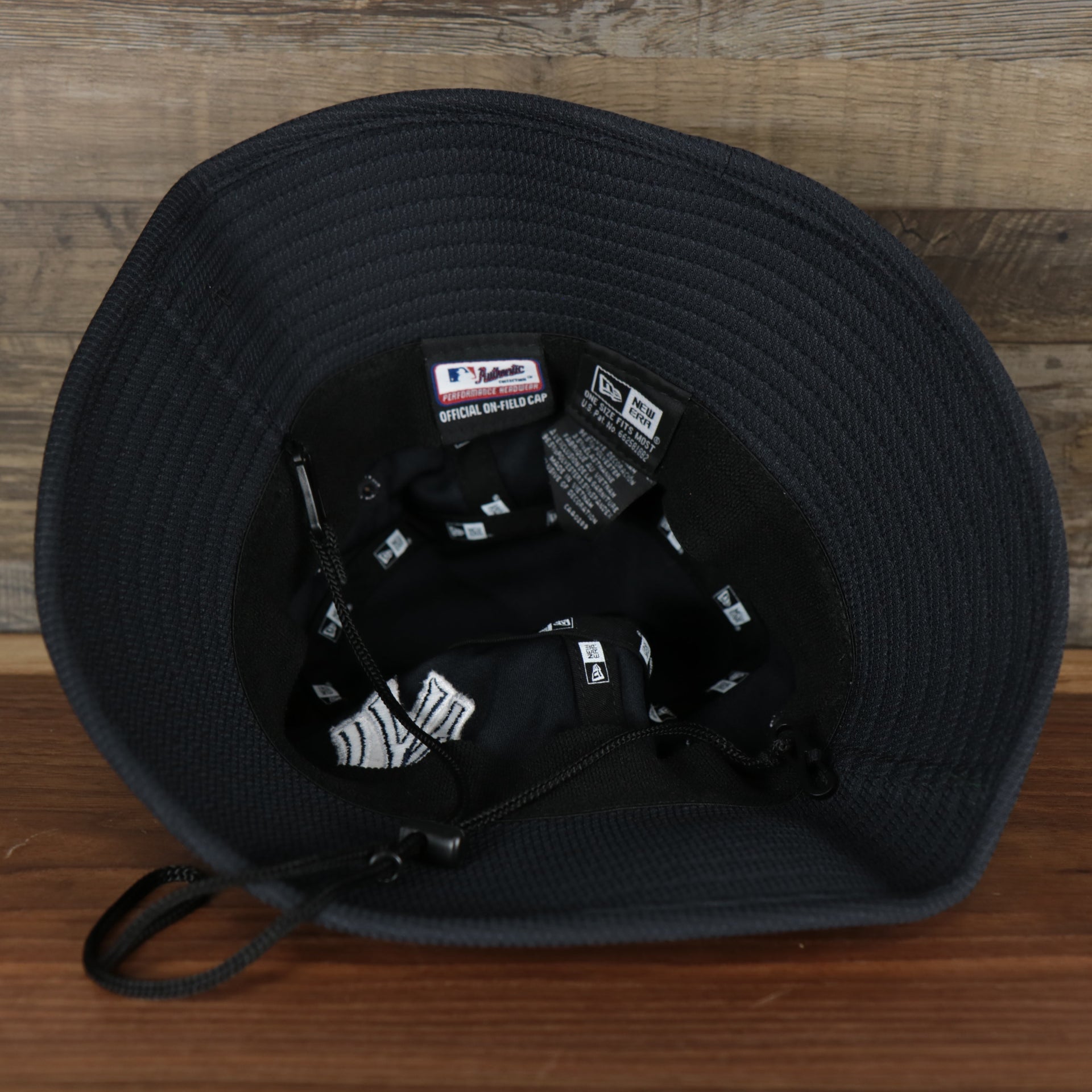 The underside of the New York Yankees MLB 2022 Spring Training Onfield Bucket Hat