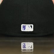 back side of the Colorado Rockies MLB On-Field 59FIFTY Black and Purple Fitted Cap