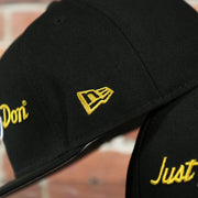 new era logo on the Just Don X NBA Los Angles Lakers All Star Weekend Black 59Fifty Fitted Cap