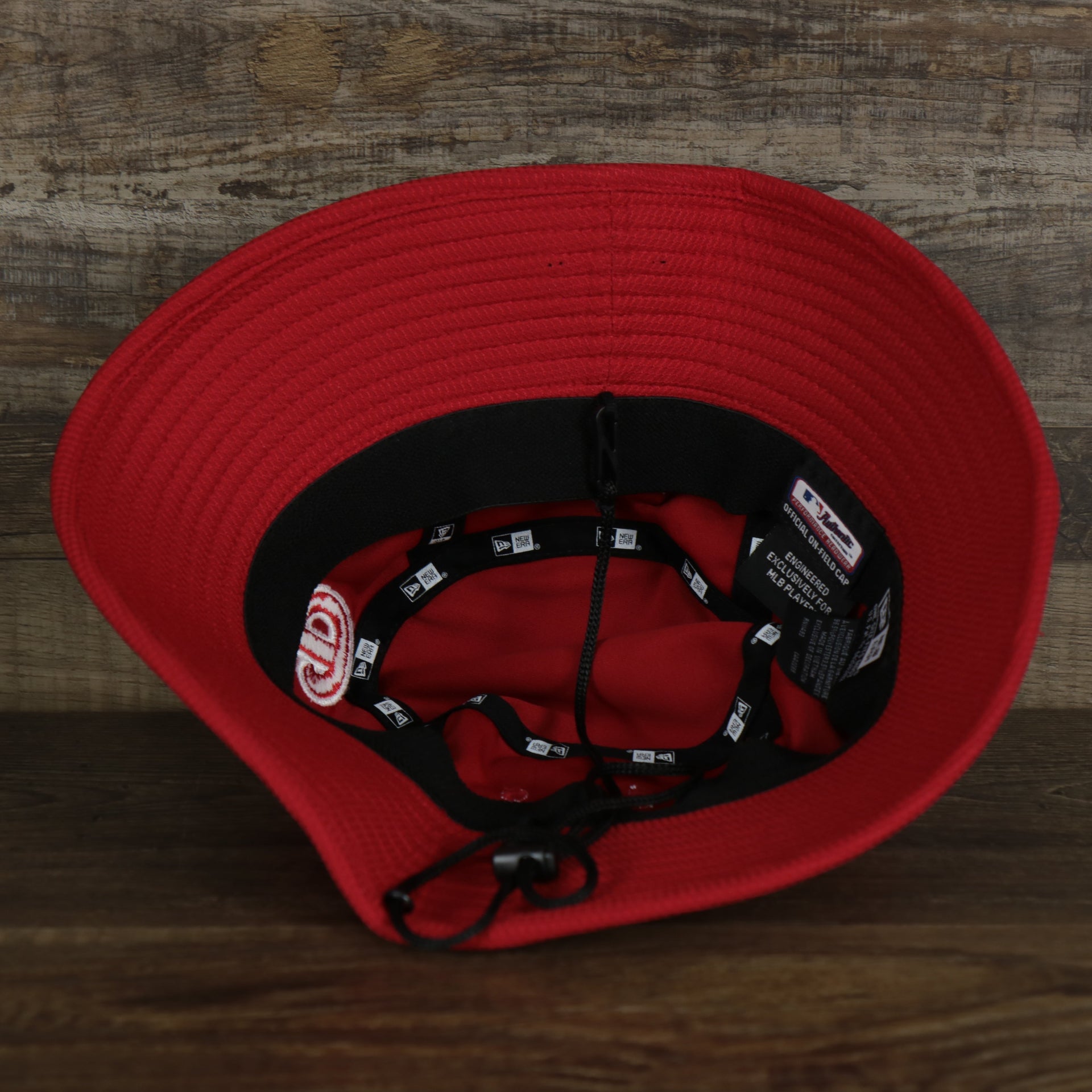 The underside of the Philadelphia Phillies MLB 2022 Spring Training Onfield Bucket Hat