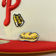 pin on the matching fitted for the Philadelphia Cheesesteak Witout Fitted Cap Pin | Whiz Witout Enamel Pin for Side Patch Fitted Hat