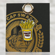 front of the Philadelphia Cheese Fries Fitted Cap Pin | Enamel Pin for Side Patch Fitted Hat