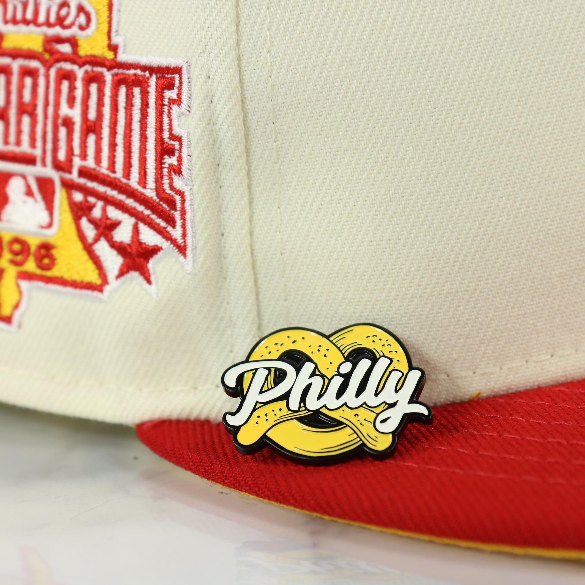 philly pretzel pin on the matching fitted for the Philly Pretzel Fitted Cap Pin | Enamel Pin For Hat