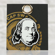 front of the Benjamin Franklin Silhouette Fitted Cap Pin | Enamel Pin For Hat