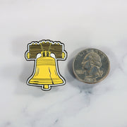 size of the Philadelphia Liberty Bell Fitted Cap Pin | Enamel Pin for Side Patch Fitted Hat