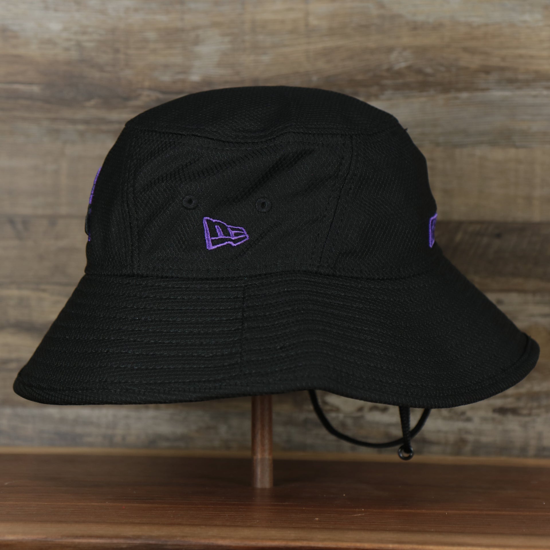 The wearer's left on the Colorado Rockies MLB 2022 Spring Training Onfield Bucket Hat