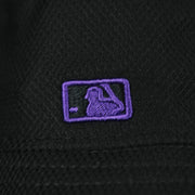 A close up of the MLB Batterman logo on the Colorado Rockies MLB 2022 Spring Training Onfield Bucket Hat