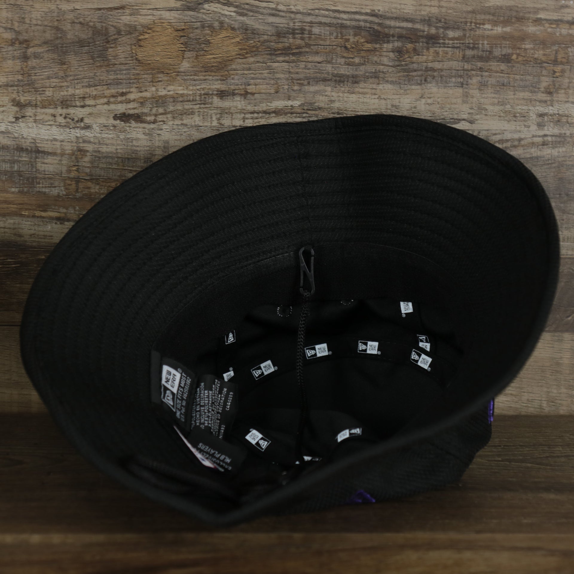 The underside of the Colorado Rockies MLB 2022 Spring Training Onfield Bucket Hat
