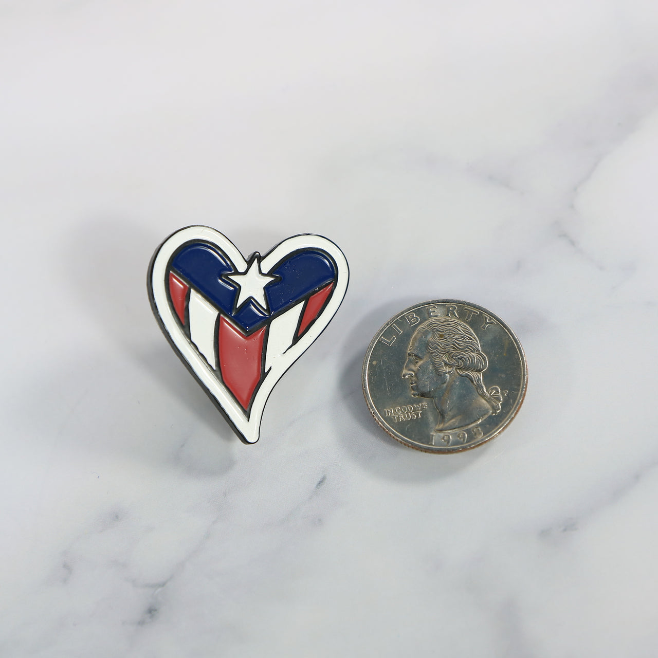 size of the Puerto Rico Heart Flag Fitted Cap Pin | Enamel Pin For Hatc