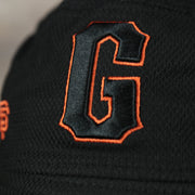 A close up of the  Giants logo on the San Francisco Giants MLB 2022 Spring Training Onfield Bucket Hat