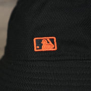 A close up of the MLB Batterman logo on the San Francisco Giants MLB 2022 Spring Training Onfield Bucket Hat