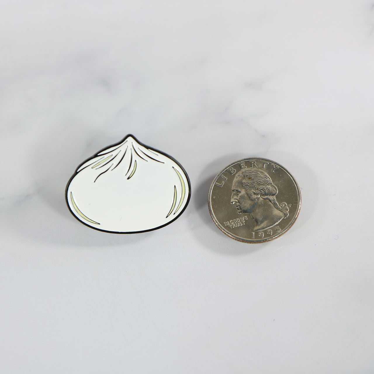 size of the Asian Heritage Dumpling Fitted Cap Pin | Enamel Pin for Side Patch Fitted Hat