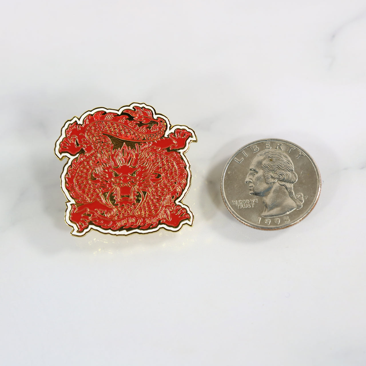 size of the Asian Heritage Dragon Fitted Cap Pin | Enamel Pin for Side Patch Fitted Hat