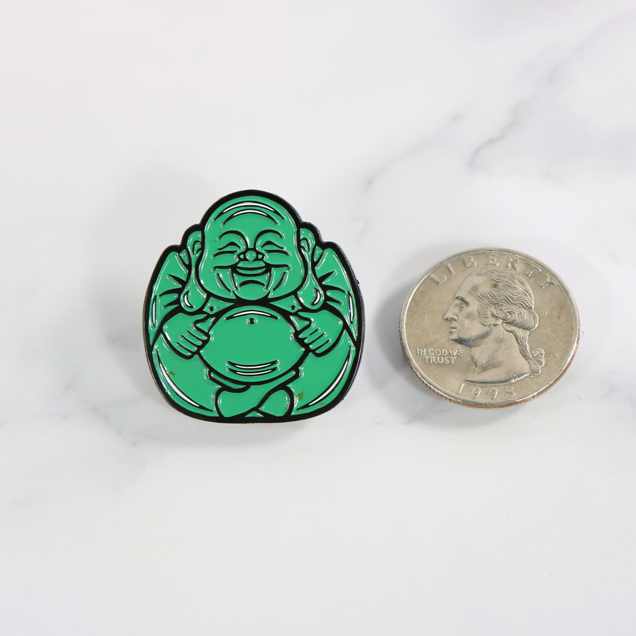 size of the Asian Heritage Buddha Fitted Cap Pin | Enamel Pin for Side Patch Fitted Hat