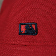 A close up of the MLB Batterman logo on the Washington Nationals MLB 2022 Spring Training Onfield Bucket Hat
