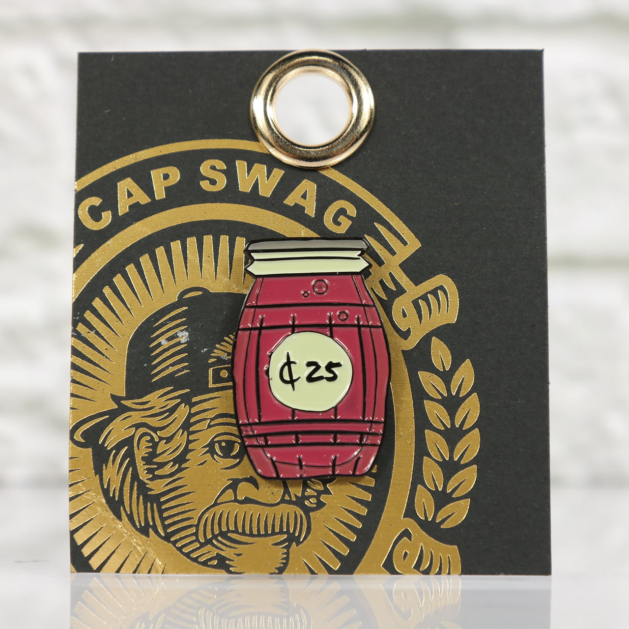 front of the New York Quarter Water Fitted Cap Pin | Enamel Pin For Hat