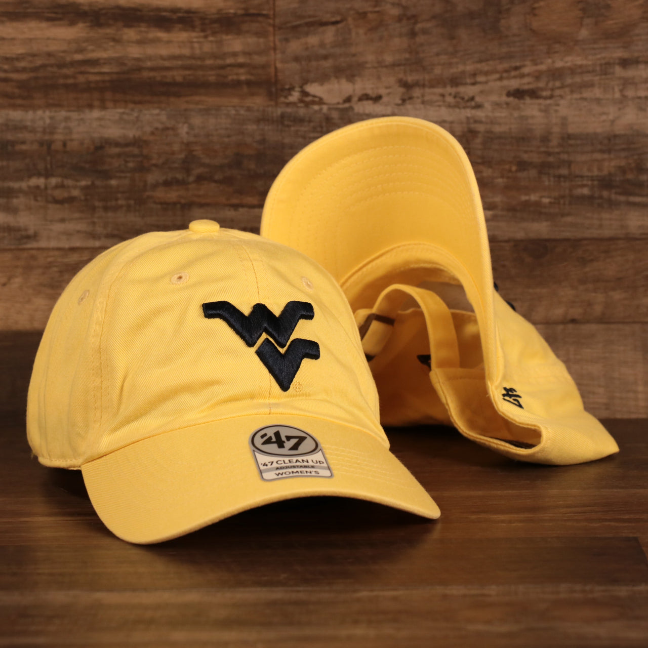 47 BRAND | DAD HAT | WEST VIRGINIA MOUNTAINEERS | CLEAN UP 47 STRAP BACK ADJUSTABLE WOMEN | MAIZE YELLOW