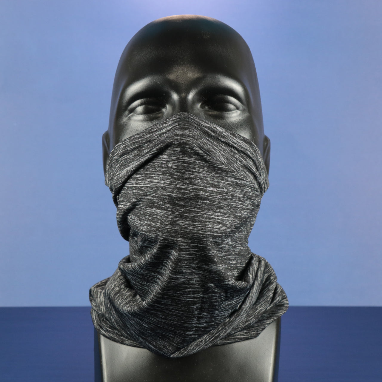 The front of the Reflective Neck Gaiter Face Cover | Heather Gray Face Cover