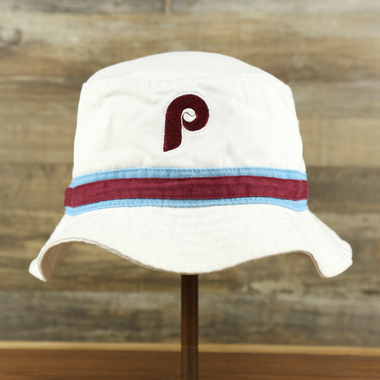 The Cooperstown Philadelphia Phillies Striped Bucket Hat | White Bucket Hat