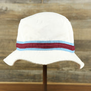 The backside of the Cooperstown Philadelphia Phillies Striped Bucket Hat | White Bucket Hat
