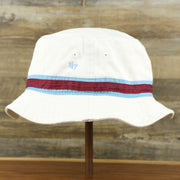 The wearer's left on the Cooperstown Philadelphia Phillies Striped Bucket Hat | White Bucket Hat