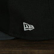 A close up of the New Era logo on the Brooklyn Nets My 1st 9Fifty Snapback