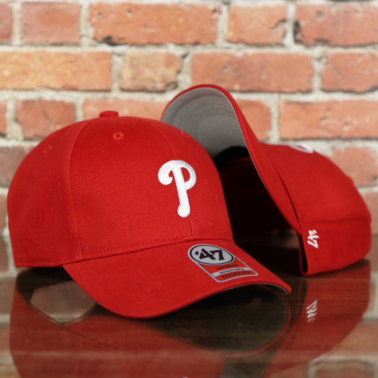 Toddler Philadelphia Phillies Gray Bottom Dad Hat | Red Toddler Dad Hat